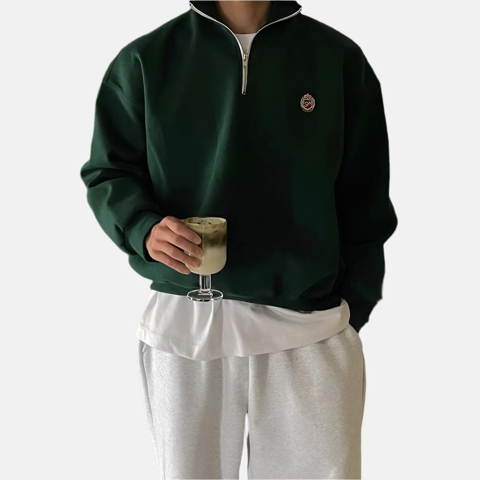Heren Sweater Sportief Half-Zip Comfortabel Dagelijks