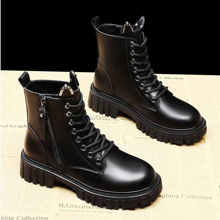 Dames Boots met Veters en Rits Modern Trendy Design