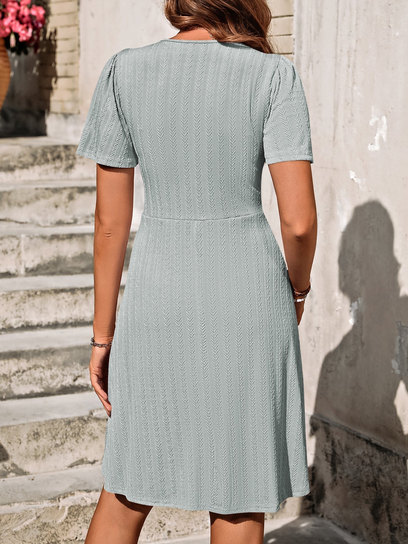 Zomerjurk Knoopdetail Casual Vrouwenjurk