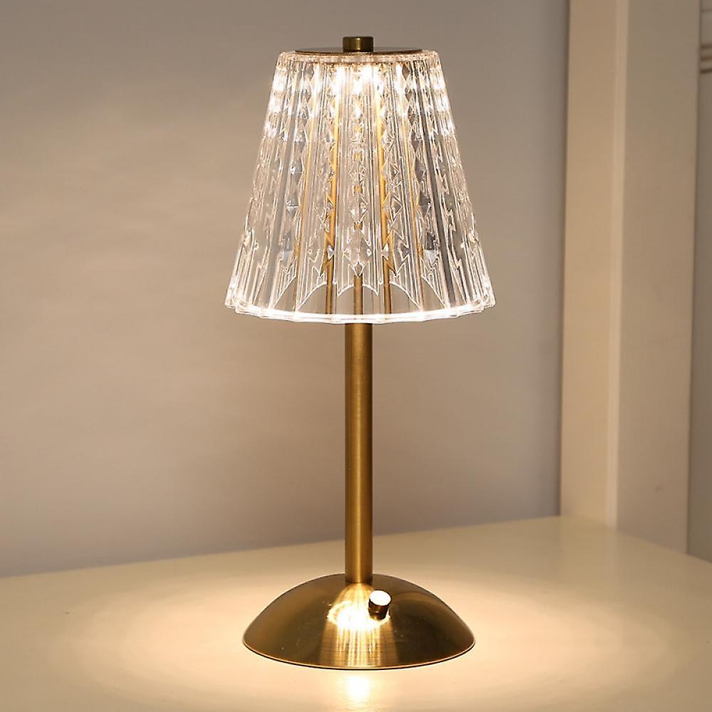 Tafellamp Touch Dimbaar LED Kristal Goud Aluminium Acryl Slaapkamer Woonkamer