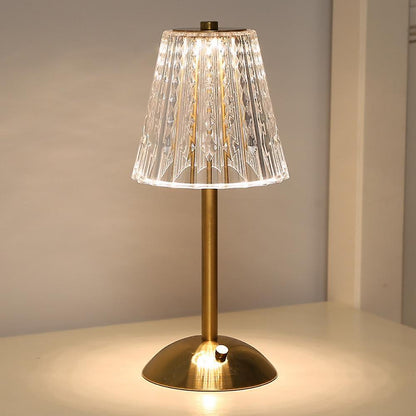 Tafellamp Touch Dimbaar LED Kristal Goud Aluminium Acryl Slaapkamer Woonkamer