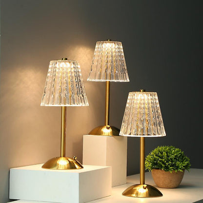 Tafellamp Touch Dimbaar LED Kristal Goud Aluminium Acryl Slaapkamer Woonkamer
