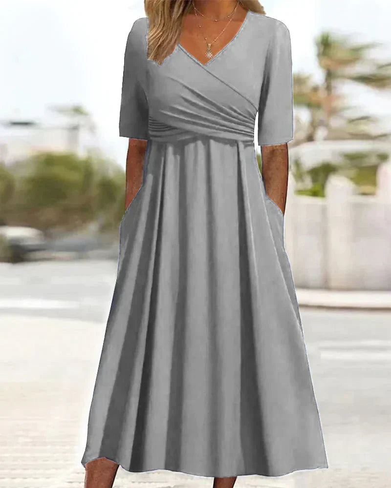 Vrouwelijke Zomerjurk Korte Mouwen Elegante Stijl