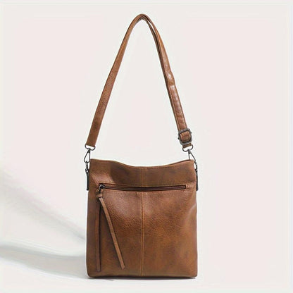 Vierkante Retro Schoudertas Bruin Crossbody Damestas Compacte Stijlvolle Schoudertas Dagelijks Gebruik