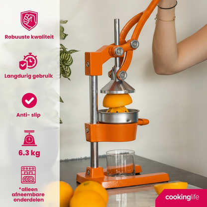 Gietijzeren Citruspers met Hefboom – Professioneel & Krachtig