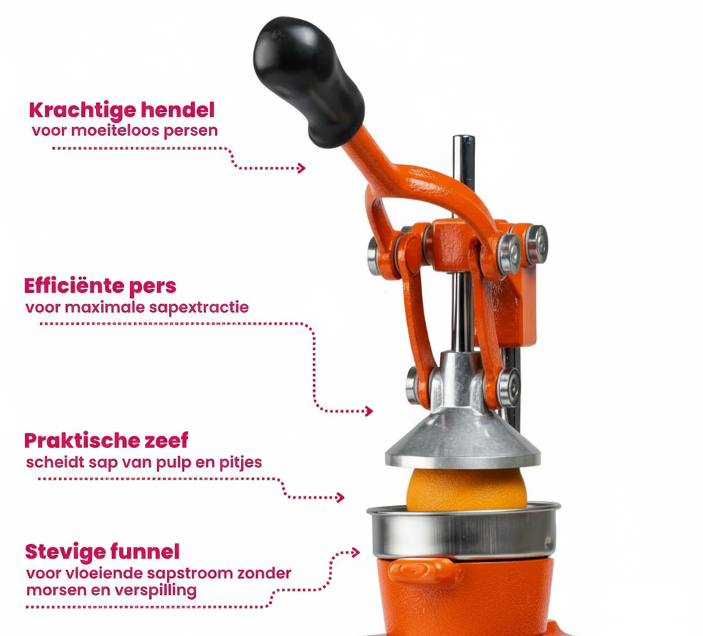 Gietijzeren Citruspers met Hefboom – Professioneel & Krachtig
