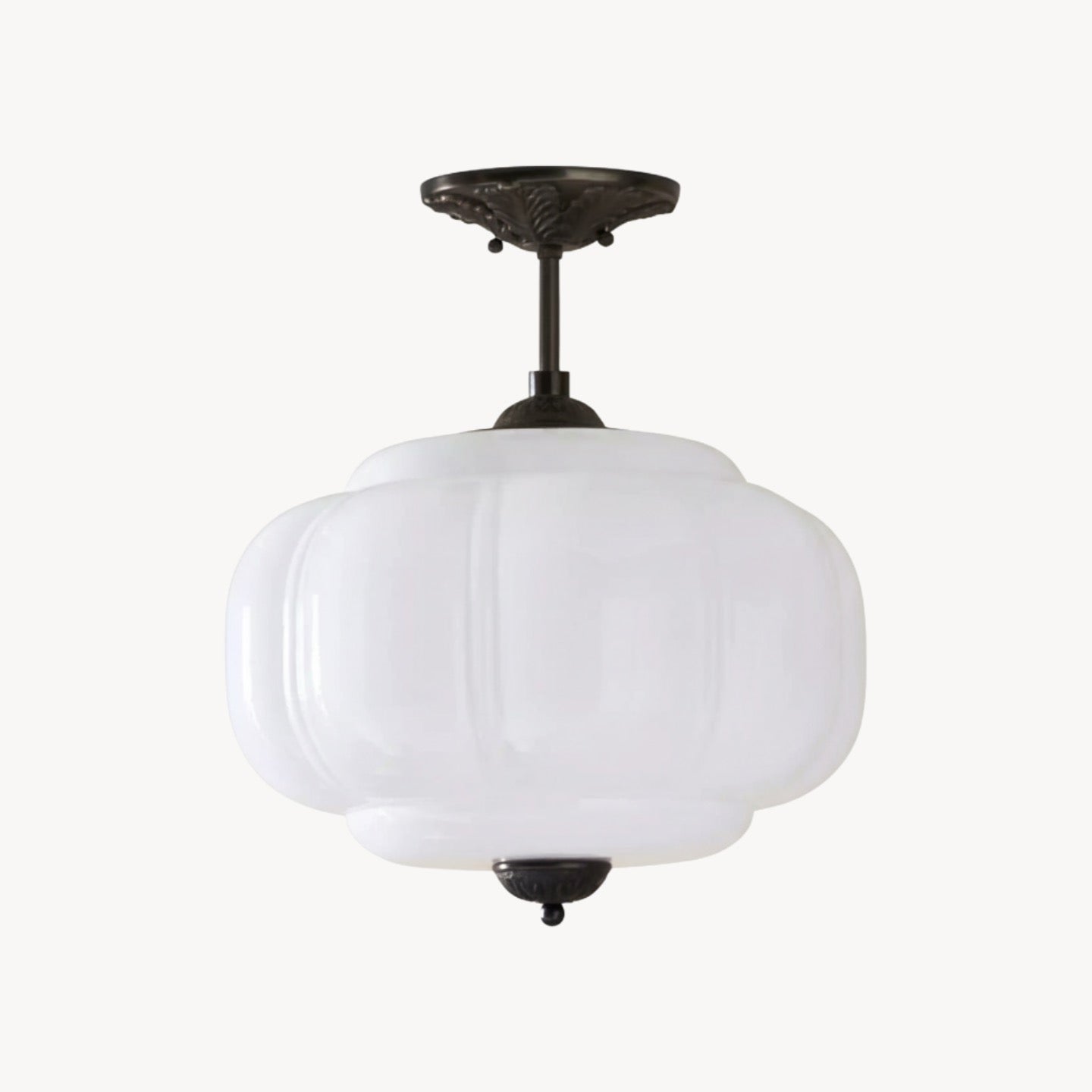 Vintage Melkglazen Hanglamp met Gegolfde Rand – Scandinavische Sfeerverlichting voor Keuken en Slaapkamer