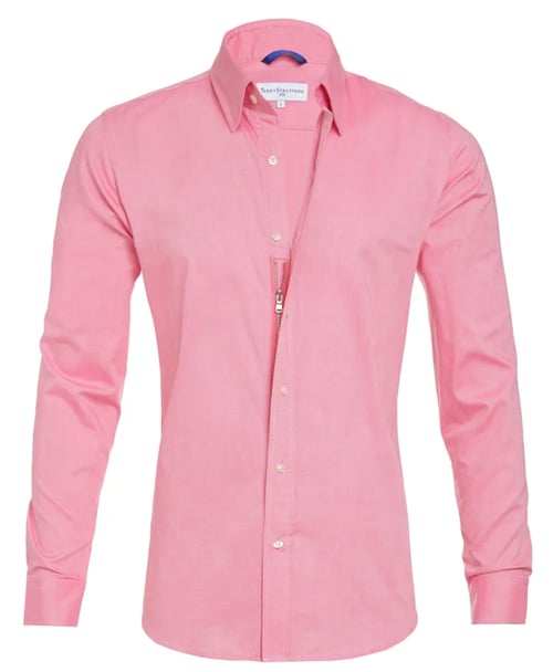 Heren Overhemd Slim Fit Stretch met Ritssluiting