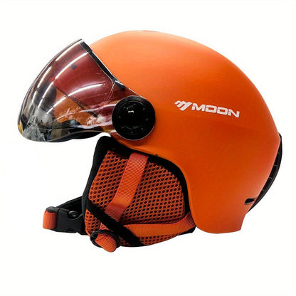 Skihelm PC+EPS Zwart met Vizier Verstelbaar Wintersport Ski Snowboard Beschermhelm met Afneembare Onderdelen