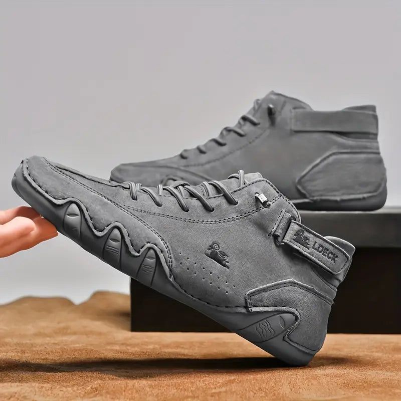 Waterdichte Heren Laarsschoenen met Hoge Schacht en Elastische Sluiting Kunstleer Robuust Straatmode