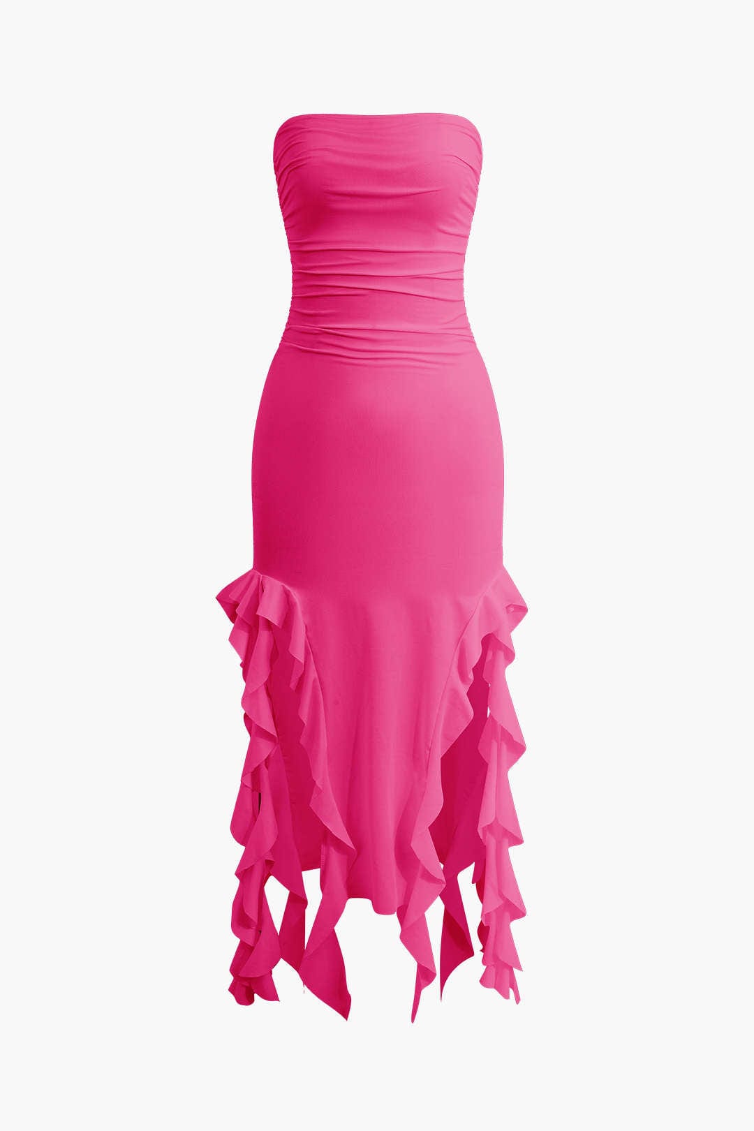 Vrouwelijke Jurk Maxikleed met Volant Elegante Stijl
