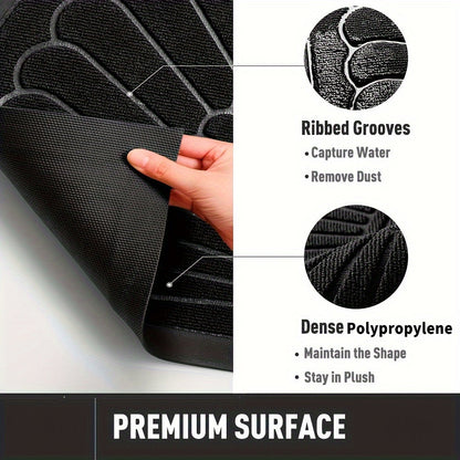 Rubber Deurmat Halfrond Zwart Binnen Buiten Antislip Schoonloopmat Entree Mat Moddermat