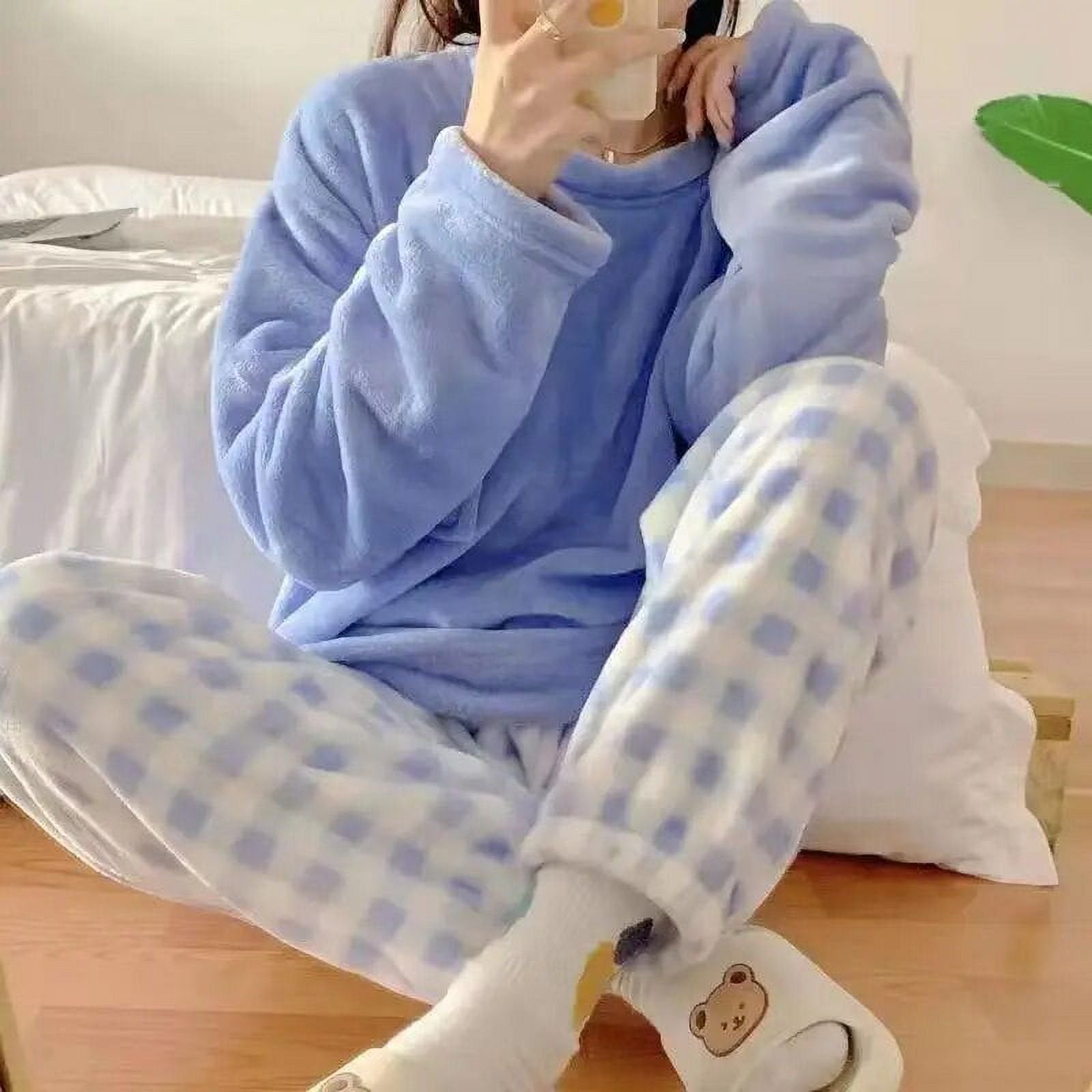 Dames Pyjama Set Zachte Fleece Nachtkleding Comfortabel - StudioMarella