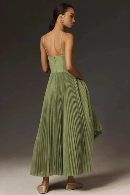 Elegante Midi Jurk Plissé Rok
