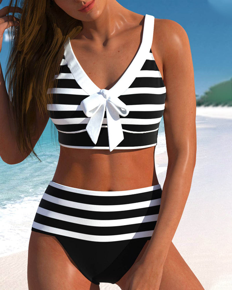 Dames Bikini Hoge Taille Gestreept Model - StudioMarella