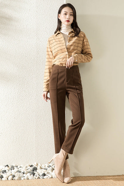 Women's High Waist Autumn And Winter Straight Loose Casual Pants