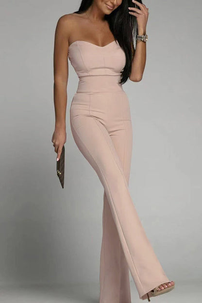 Jumpsuit Hoge Taille Zonder Banden Elegante Jurk