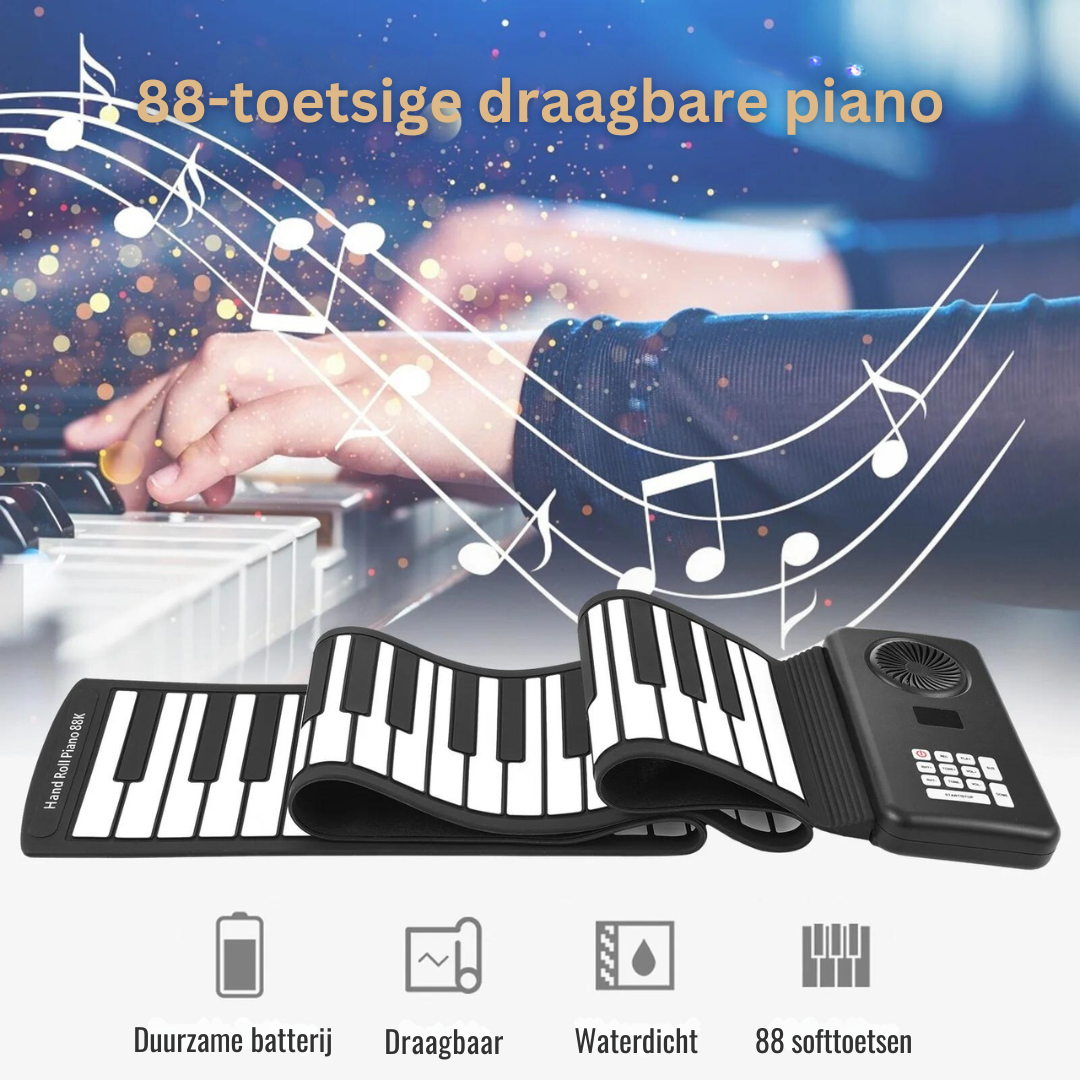 Oprolbare Piano met 88 Toetsen — Draagbaar en Flexibel Keyboard voor Onderweg