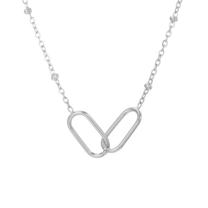 Dames Ketting Ovaal Staal Schakel Elegante Minimalistische Halsketting