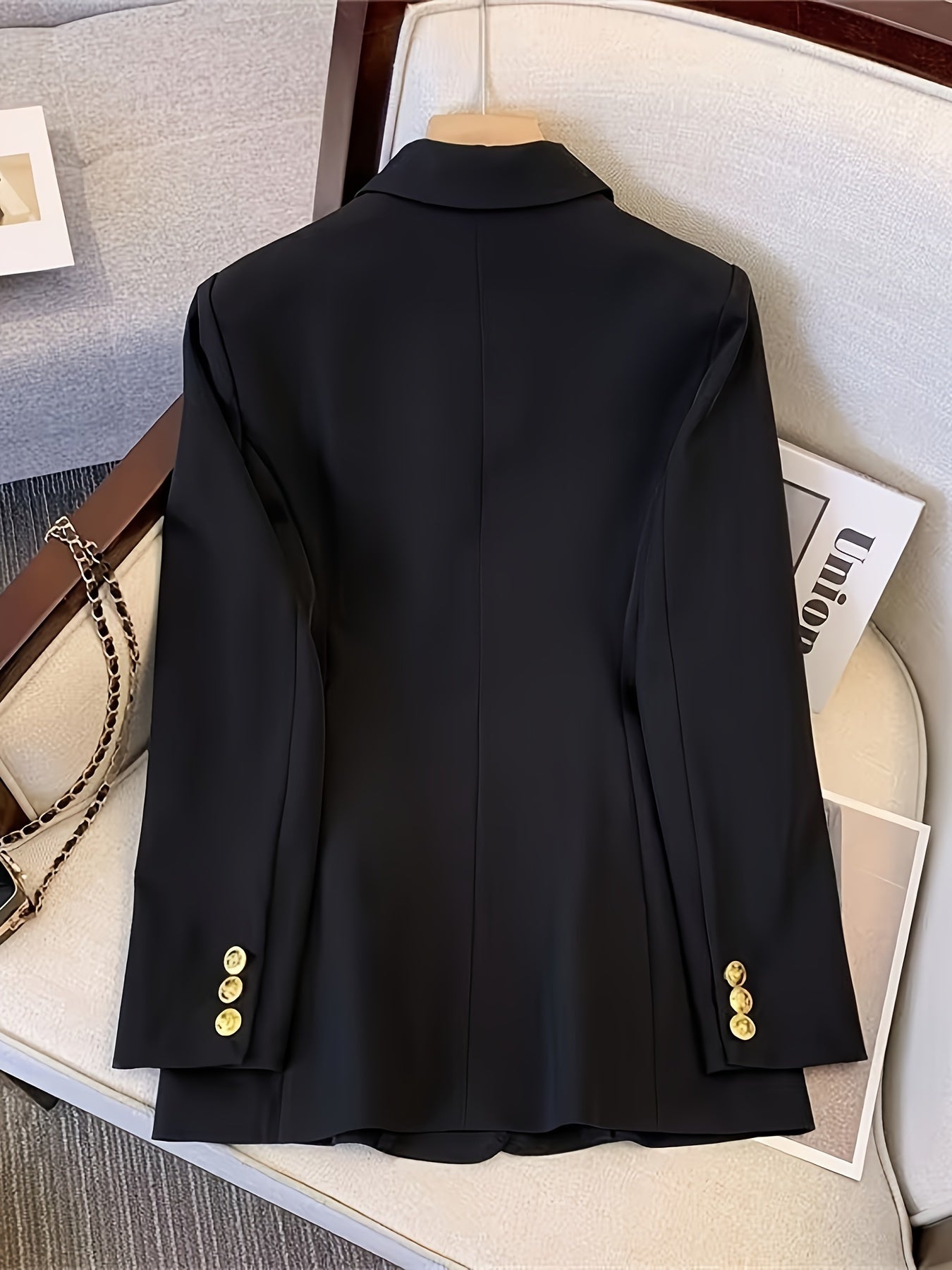 Dames Blazer Slim Fit met Gouden Knopen Elegant