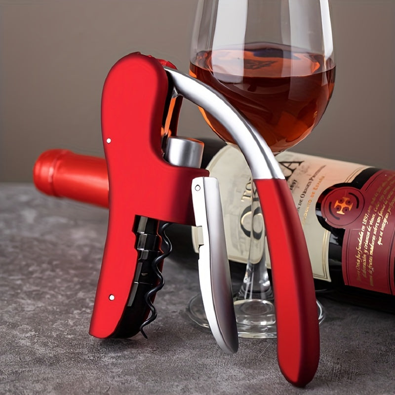 Kurkentrekker Hefboom Metaal Kunststof Rood Wijnflessen Thuis Horeca Flessenopener Ergonomisch