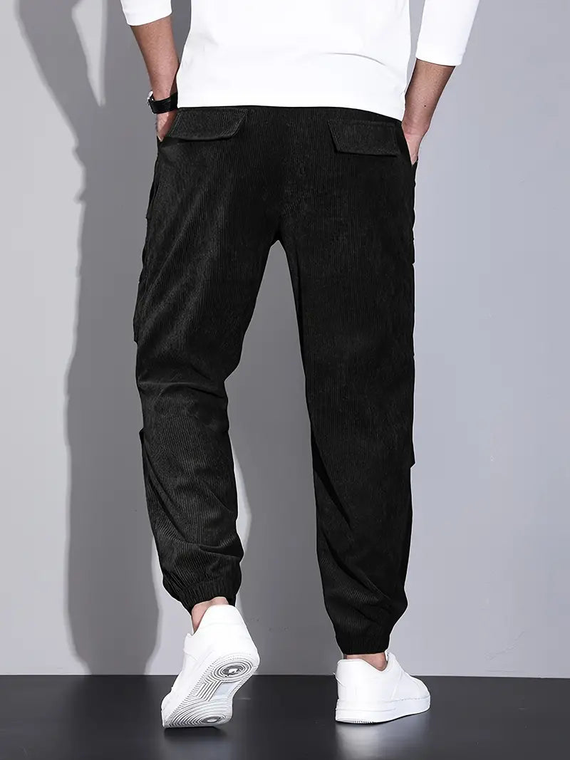 Heren Joggingbroek Zwart Cargo Comfortabele Broek