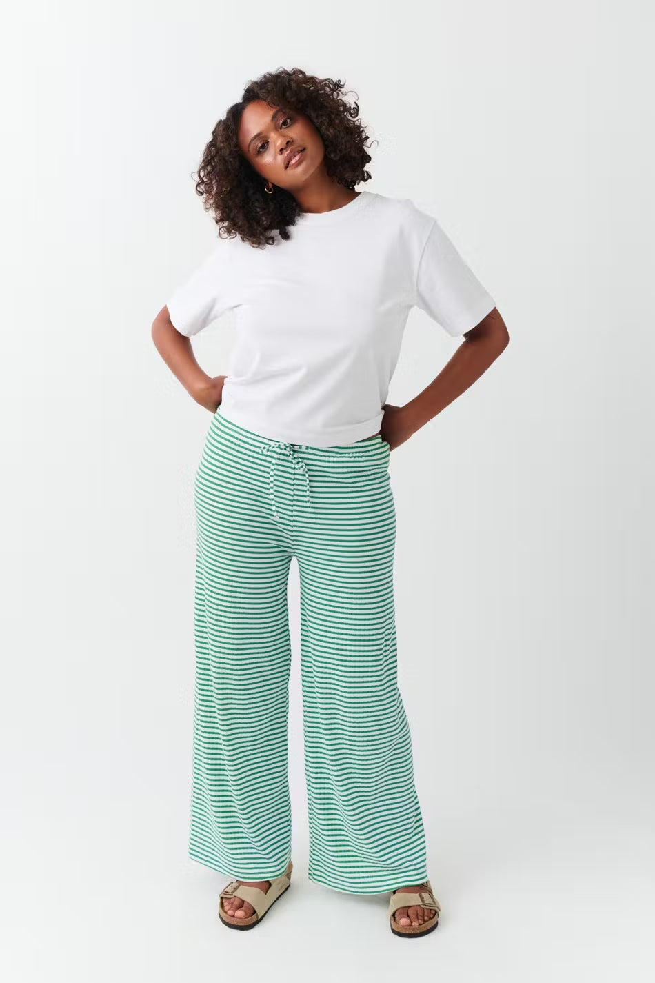 Lounge Broek Gestreept Comfortabel Stretch Lage Taille