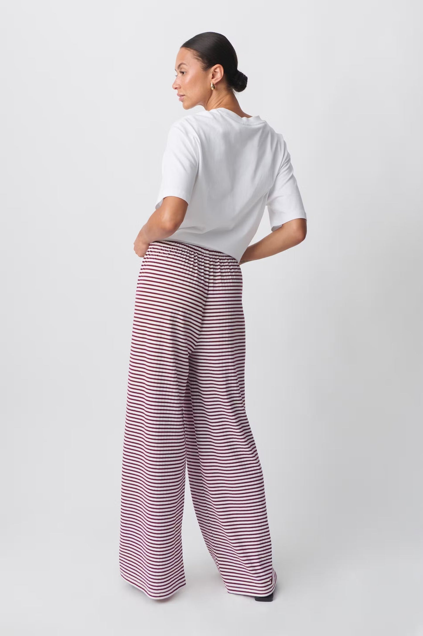 Lounge Broek Gestreept Comfortabel Stretch Lage Taille