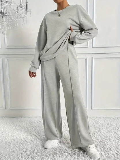 Dames Oversized Set Broek en Crewneck Koreaanse Stijl