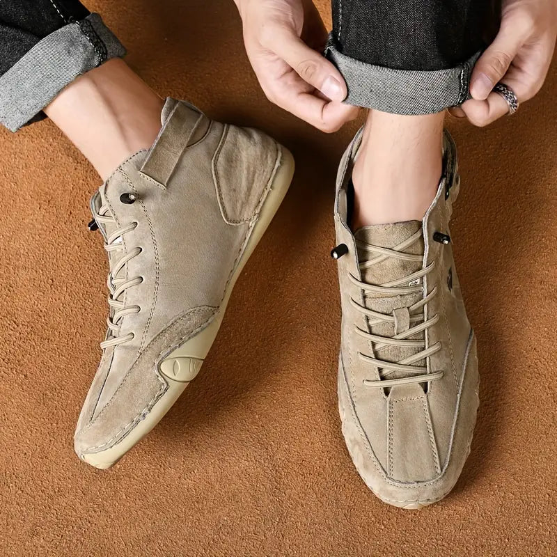 Waterdichte Heren Laarsschoenen met Hoge Schacht en Elastische Sluiting Kunstleer Robuust Straatmode