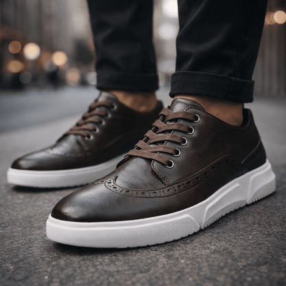 Heren Leren Sneakers Comfortabel voor Dagelijks Gebruik