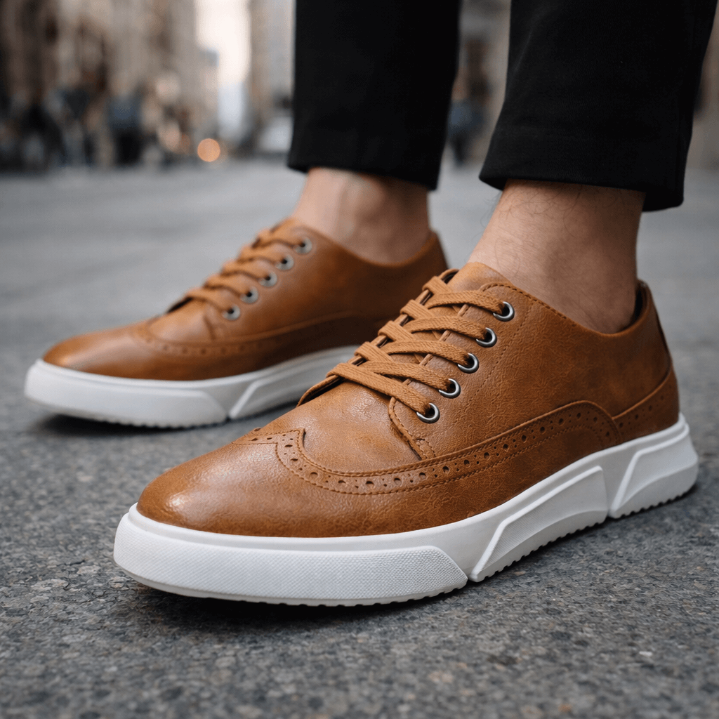 Heren Leren Sneakers Comfortabel voor Dagelijks Gebruik - StudioMarella