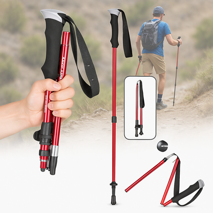 Wandelstokken Verstelbaar Opvouwbaar 110-135cm Lichtgewicht Trekking