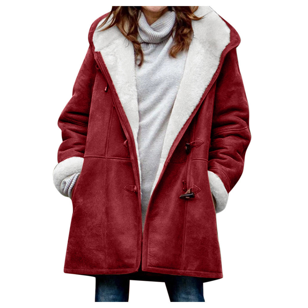 Dames Jas Warm met Sherpa Voering en Toggle Sluiting Beige