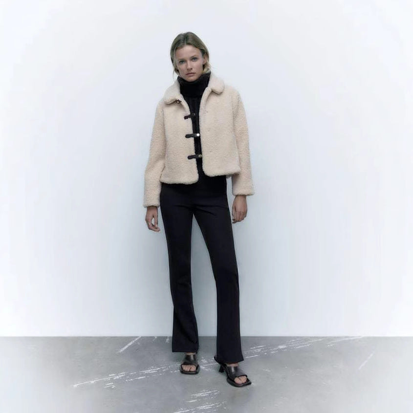 Dames Teddyjas Kort Zacht Elegante Jas