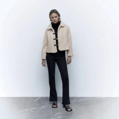 Dames Teddyjas Kort Zacht Elegante Jas