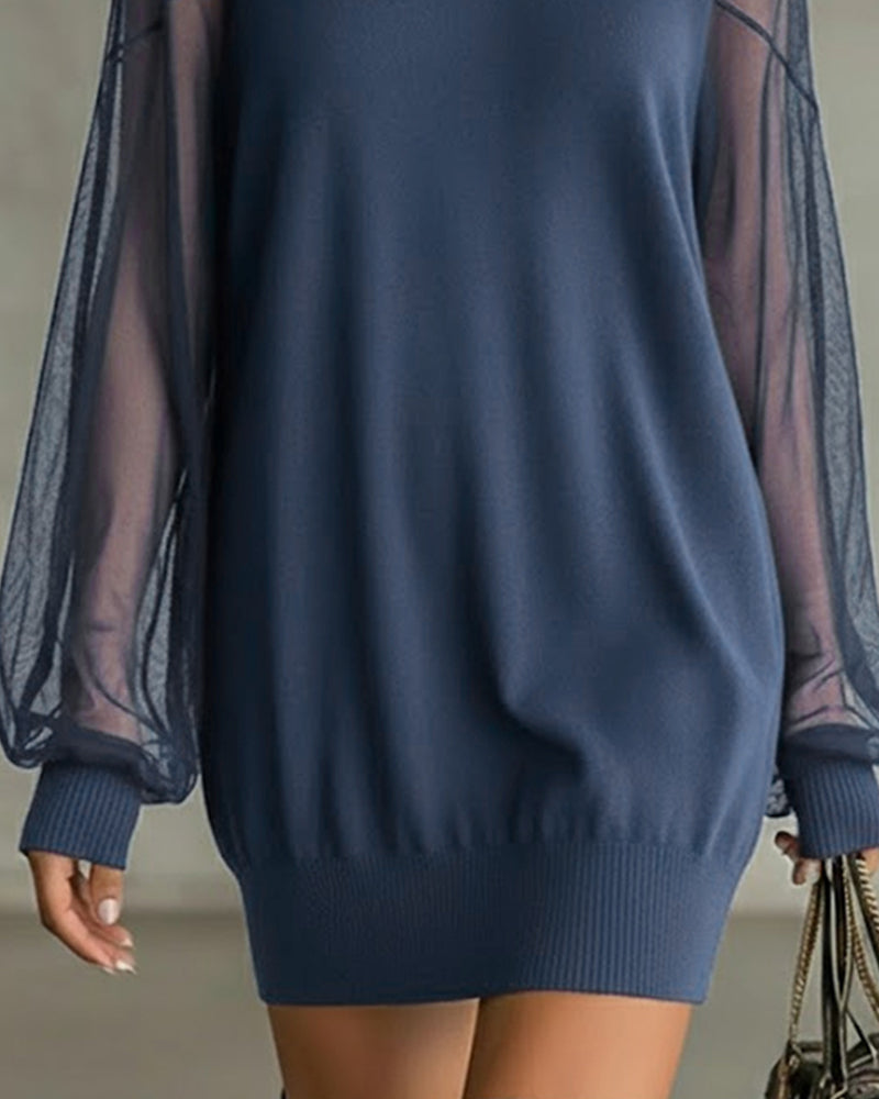 Zomerjurk Vrouw Lantaarnmouwen Patchwork Jurk Korte Mouw