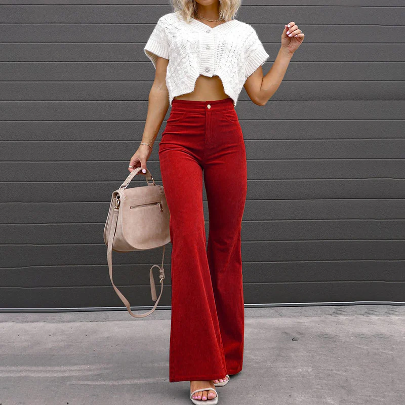 Dames Hoge Taille Broek Flared Slank Model