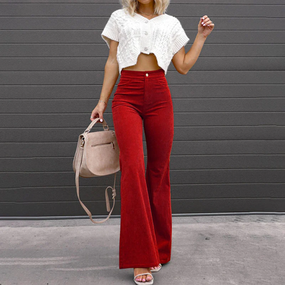 Dames Hoge Taille Broek Flared Slank Model