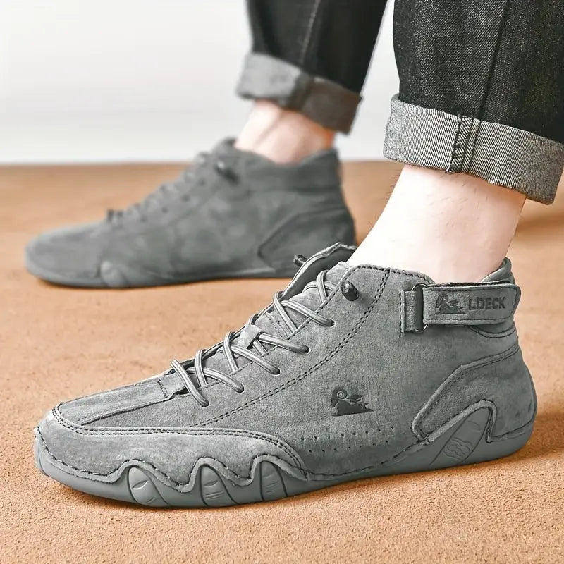 Waterdichte Heren Laarsschoenen met Hoge Schacht en Elastische Sluiting Kunstleer Robuust Straatmode