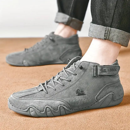 Waterdichte Heren Laarsschoenen met Hoge Schacht en Elastische Sluiting Kunstleer Robuust Straatmode