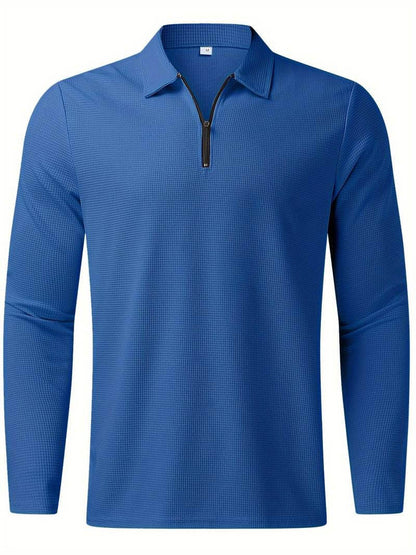 Heren Wafelshirt Lange Mouwen V-Hals Casual Kleding