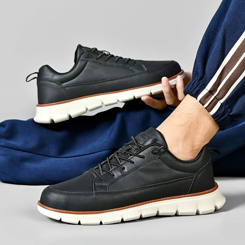 Lorenzo Sneakers van Leer Elegante Stijl