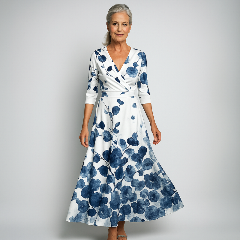 Dames Omslagjurk Bloemenprint Elegant Model