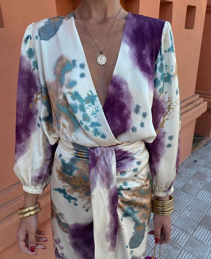 Tweedelige Maxi Set Tie-Dye Print Elegant en Trendy