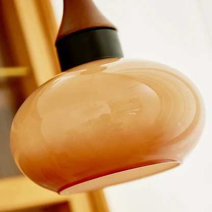 Hanglamp Glas Hout E27/E26 Woonkamer Eetkamer Slaapkamer Retro Vintage Verlichting
