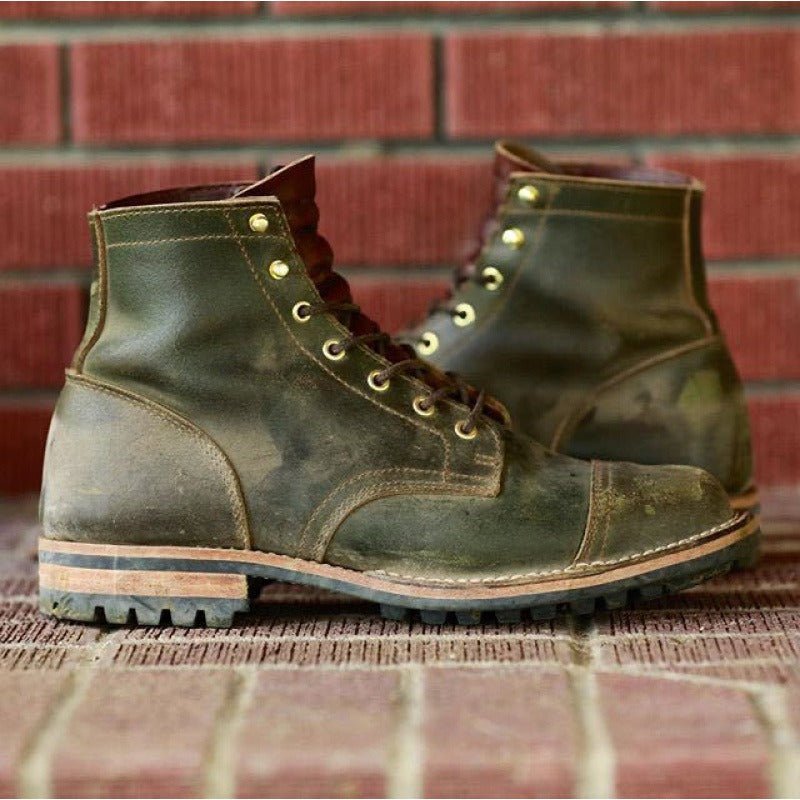 Heren Enkelhoog Veterschoenen met Stevige Gripzool