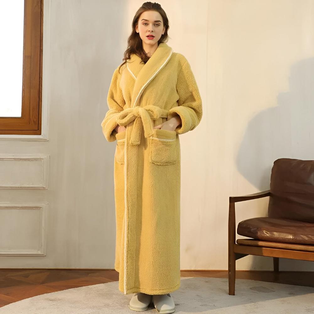 Sherpa Coral Fleece Badjas met Shawlkraag Unisex Loungewear Comfortabel Huis Huispak Zachte Fleece Ochtendjas