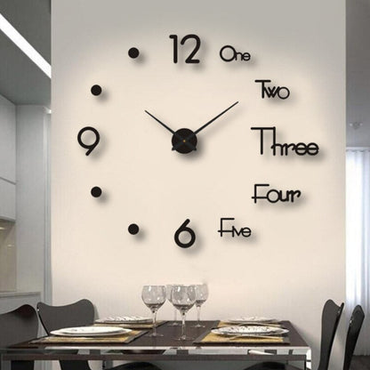 Grote Moderne Wandklok Met 3D Cijfers En Minimalistisch Design Voor Woonkamer En Keuken