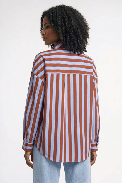 Dames Blouse Oversized Gestreept met Strik